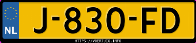 Kenteken afbeelding van J830FD, witte Kia Niro E-Niro 64 Kwh