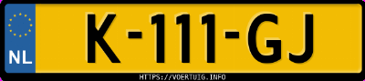 Kenteken afbeelding van K111GJ, grijze Kia Niro E-Niro 64 Kwh