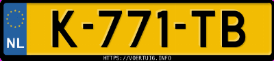 Kenteken afbeelding van K771TB, grijze Kia Rio