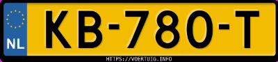 Kenteken afbeelding van KB780T, grijze Kia Niro 1.6 Hybrid