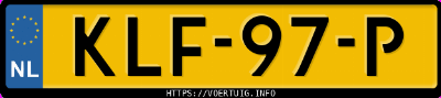 Kenteken afbeelding van KLF97P, witte Kia Niro 1.6 Phev