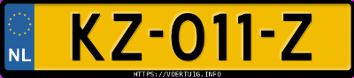 Kenteken afbeelding van KZ011Z, witte Kia Sportage 1.6 Gdi