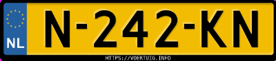 Kenteken afbeelding van N242KN, zwarte Kia Niro Ev 64.8 Kwh