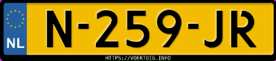 Kenteken afbeelding van N259JR, blauwe Kia EV6 Long Range Rwd
