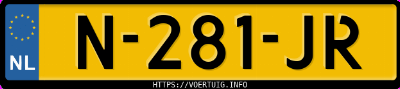 Kenteken afbeelding van N281JR, zwarte Kia EV6 Long Range Rwd