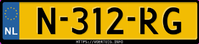 Kenteken afbeelding van N312RG, witte Kia EV6 Long Range Rwd
