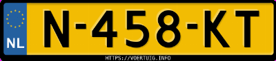 Kenteken afbeelding van N458KT, blauwe Kia EV6 Long Range Rwd