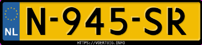 Kenteken afbeelding van N945SR, grijze Kia EV6 Standard Range Rwd