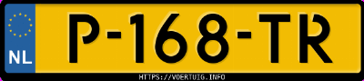 Kenteken afbeelding van P168TR, zwarte Kia EV6 Long Range Rwd