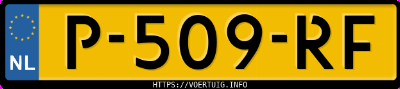 Kenteken afbeelding van P509RF, rode Kia EV6 Long Range Rwd