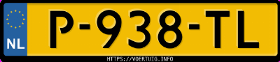 Kenteken afbeelding van P938TL, witte Kia EV6 Long Range Rwd
