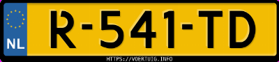 Kenteken afbeelding van R541TD, witte Kia Niro E-Niro 64 Kwh