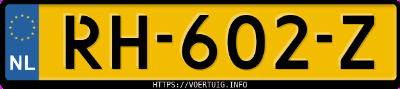 Kenteken afbeelding van RH602Z, grijze Kia Stinger 2.0 T-Gdi