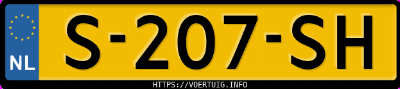 Kenteken afbeelding van S207SH, zwarte Kia Sportage 1.6 Phev