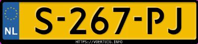 Kenteken afbeelding van S267PJ, blauwe Kia EV6 Long Range Awd