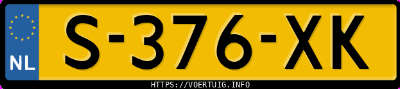 Kenteken afbeelding van S376XK, witte Kia Picanto 1.0 Dpi