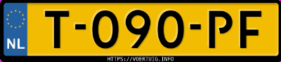 Kenteken afbeelding van T090PF, witte Kia EV6 Standard Range Rwd