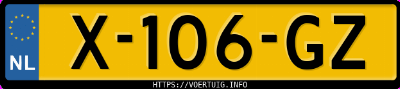 Kenteken afbeelding van X106GZ, zwarte Kia EV6 Long Range Rwd