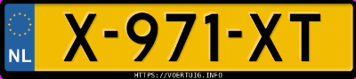 Kenteken afbeelding van X971XT, blauwe Kia EV6 Standard Range Rwd
