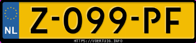 Kenteken afbeelding van Z099PF, witte Kia EV6 Long Range Rwd