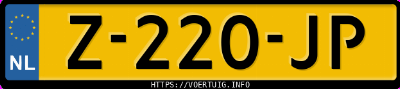 Kenteken afbeelding van Z220JP, blauwe Kia EV6 Standard Range Rwd