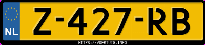 Kenteken afbeelding van Z427RB, blauwe Kia Proceed 1.5 Tgdi