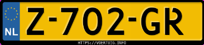 Kenteken afbeelding van Z702GR, grijze Kia EV6 Standard Range Rwd