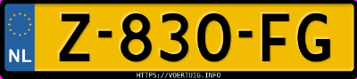 Kenteken afbeelding van Z830FG, zwarte Kia EV6 Standard Range Rwd