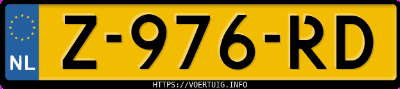 Kenteken afbeelding van Z976RD, blauwe Kia EV6 Long Range Rwd