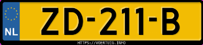 Kenteken afbeelding van ZD211B, zwarte Kia Niro E-Niro 64 Kwh