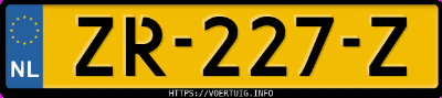 Kenteken afbeelding van ZR227Z, blauwe Kia Optima 2.0 Phev