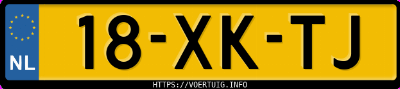 Kenteken afbeelding van 18XKTJ, bruine Lancia Musa 1.4 6-Marce