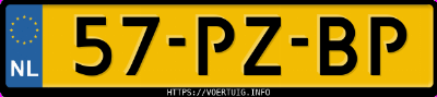 Kenteken afbeelding van 57PZBP, zwarte Lancia Musa 1.4 16v