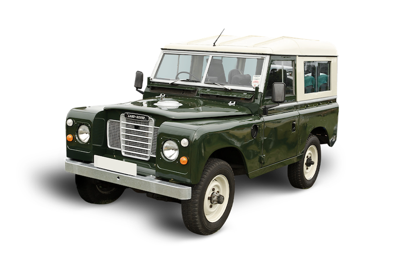 Afbeelding van 45THDV, groene Land Rover 88 Pick Up cabriolet