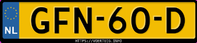 Kenteken afbeelding van GFN60D, groene Land Rover Range Rover
