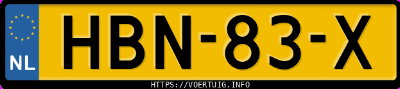 Kenteken afbeelding van HBN83X, groene Land Rover Range Rover