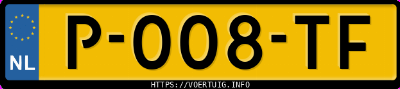 Kenteken afbeelding van P008TF, bruine Land Rover Discovery
