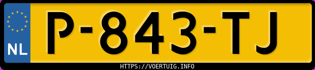 Kenteken afbeelding van P843TJ, gele Land Rover Range Rover P530