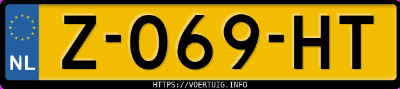 Kenteken afbeelding van Z069HT, zwarte Land Rover Range Rover Velar Ephev