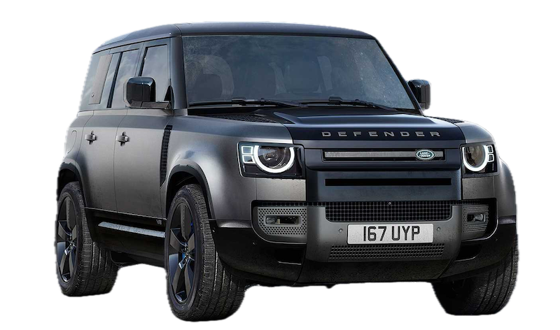 Afbeelding van HHH43G, bruine Land Rover Defender stationwagen