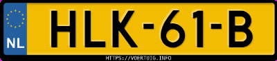 Kenteken afbeelding van HLK61B, grijze Leapmotor C10 Reev