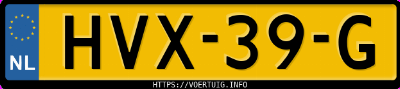 Kenteken afbeelding van HVX39G, groene Leapmotor C10