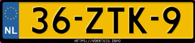 Kenteken afbeelding van 36ZTK9, zwarte Lexus CT200H