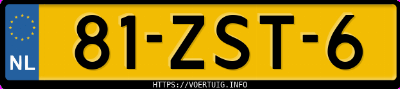 Kenteken afbeelding van 81ZST6, zwarte Lexus CT200H
