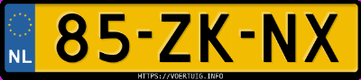 Kenteken afbeelding van 85ZKNX, blauwe Lexus LS460