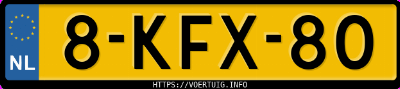 Kenteken afbeelding van 8KFX80, zwarte Lexus CT200H