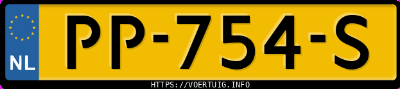 Kenteken afbeelding van PP754S, grijze Lexus IS300H