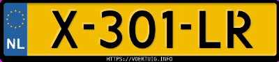 Kenteken afbeelding van X301LR, witte Lexus RZ450E