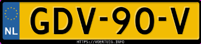 Kenteken afbeelding van GDV90V, gele Lotus Emeya