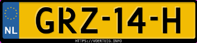 Kenteken afbeelding van GRZ14H, grijze Lotus Eletre